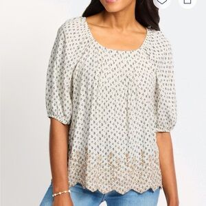 Elegant Cream Floral Blouse